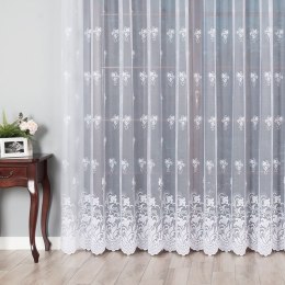 Firanka żakardowa ze wzorem po całości, wys. 230cm, kolor biały 023400/000/001/000230/1