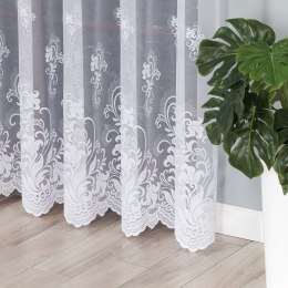 Firanka żakardowa ze wzorem po całości, wys. 230cm, kolor biały 023400/000/001/000230/1