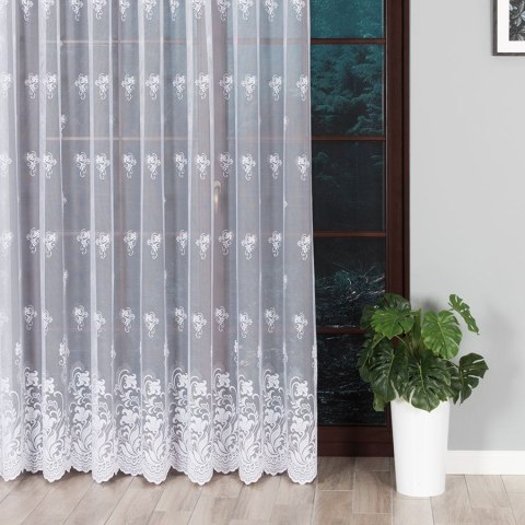 Firanka żakardowa ze wzorem po całości, wys. 230cm, kolor biały 023400/000/001/000230/1
