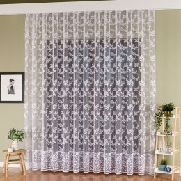 Firanka żakardowa ze wzorem po całości, wys. 250cm, kolor biały 018631/000/001/000250/1