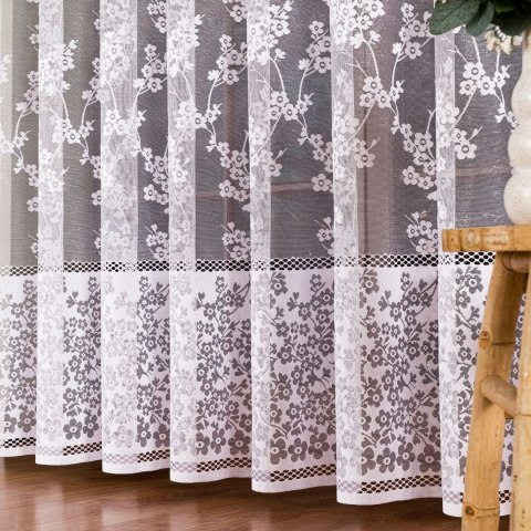 Firanka żakardowa ze wzorem po całości, wys. 280cm, kolor biały 018631/000/001/000280/1