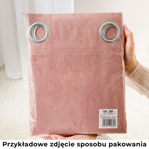 GARDENIA Zasłona gotowa na przelotkach, 180x140cm, kolor 008 ciepły brązowy TD0025/ZGP/008/140180/1