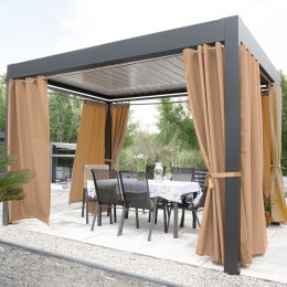 GARDENIA Zasłona gotowa na przelotkach, 250x140cm, kolor 008 ciepły brązowy TD0025/ZGP/008/140250/1