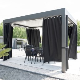 GARDENIA Zasłona gotowa na przelotkach, 250x140cm, kolor 039 czarny TD0025/ZGP/039/140250/1