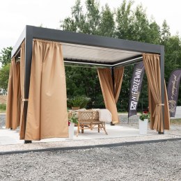 GARDENIA Zasłona gotowa na taśmie, 250x140cm, kolor 008 ciepły brązowy TD0025/ZGT/008/140250/1