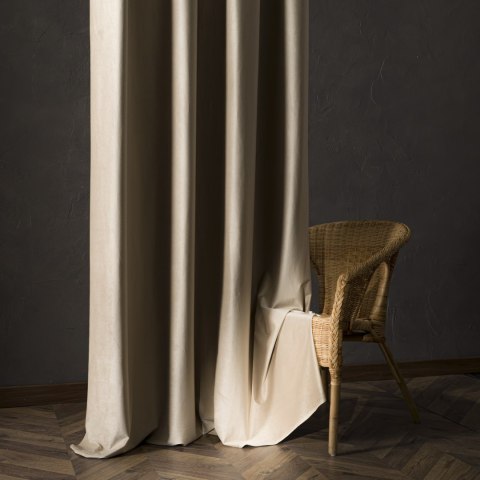 BLACKOUT VELVET Zasłona gotowa na taśmie, 230x140cm, kolor 001 ciemny beżowy BLAVEL/ZGT/001/140230/1