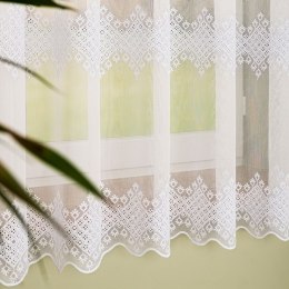 Firanka haftowana ze wzorem pasowym, wys. 170cm, kolor 001 biały FH0016/768/001/000170/1