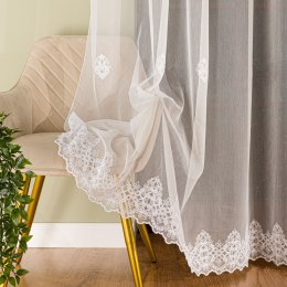Firanka haftowana ze wzorem pasowym, wys. 300cm, kolor 001 biały z błyskiem FH0038/768/001/000300/1