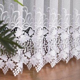 Firanka z aplikacją na markizecie ze wzorem pasowym, wys. 250cm, kolor 001 biały 122710/433/001/000250/1