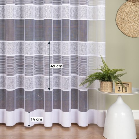 Firanka żakardowa pasowa, wys. 250cm, kolor 001 biały 017418/000/001/000250/1