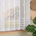 Firanka żakardowa ze wzorem pasowym, wys. 155cm, kolor 001 biały 044364/000/001/000155/1