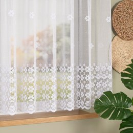 Firanka żakardowa ze wzorem pasowym, wys. 155cm, kolor 001 biały 044364/000/001/000155/1
