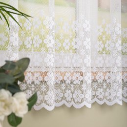 Firanka żakardowa ze wzorem pasowym, wys. 175cm, kolor 001 biały 044364/000/001/000175/1