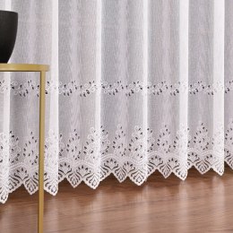 Firanka żakardowa ze wzorem pasowym, wys. 230cm, kolor 001 biały 018534/000/001/000230/1