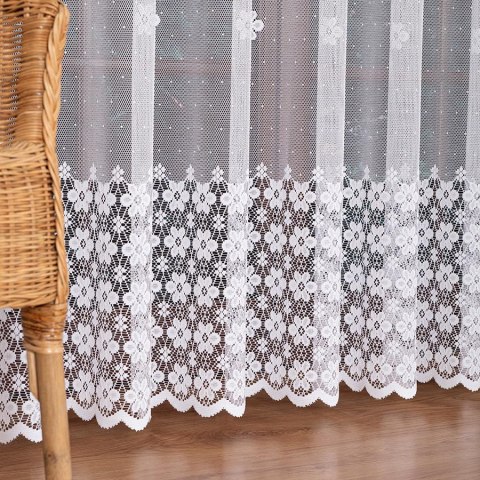 Firanka żakardowa ze wzorem pasowym, wys. 250cm, kolor 001 biały 044364/000/001/000250/1