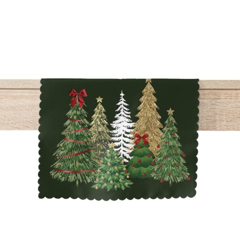 ŚWIĄTECZNY LAS Bieżnik NINA WODOODPORNA, 38x160cm, kolor 002 zielony PBN464/KSP/C02/038160/1