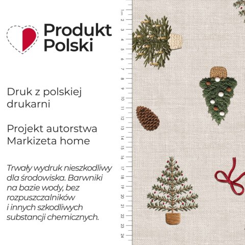 SZYSZKOWY LAS Z EFEKTEM WYSZYWANIA Tkanina dekoracyjna NINA WODOODPORNA, szer. 160cm, kolor 004 beżowy DBN456/NIW/004/160000/1