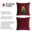 ŚWIĄTECZNA CHOINKA Z KOKARDĄ Poszewka dekoracyjna VELVET, 45x45cm, kolor 003 czerwony PBN465/POP/003/045045/1