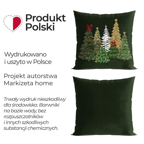 ŚWIĄTECZNY LAS Poszewka dekoracyjna VELVET, 40x40cm, kolor 002 zielony PBN464/POP/002/040040/1