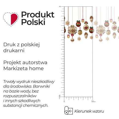 ZŁOTE BOMBKI CHOINKOWE BAROKKO Firanka z ołowianką WOAL, wysokość 157cm, kolor 009 wielokolorowy DBN459/WOA/009/000157/1