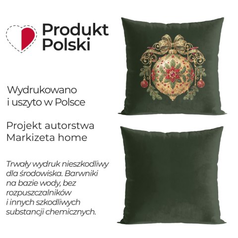 ZŁOTE BOMBKI CHOINKOWE BAROKKO Poszewka dekoracyjna VELVET, 40x40cm, kolor 009 wielokolorowy PBN459/POP/009/040040/1