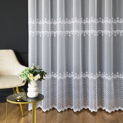 Firanka haftowana, wys. 320cm, kolor biały FH0054/768/001/000320/1