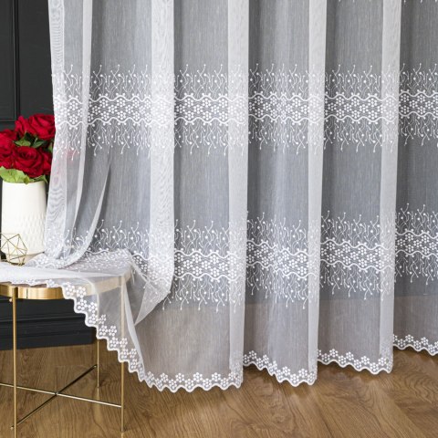 Firanka haftowana, wys. 320cm, kolor biały FH0063/768/001/000320/1
