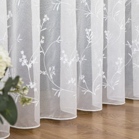 Firanka haftowana z ołowianką, wys. 300cm, kolor biały FHM310/OLO/001/000300/1