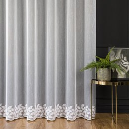 Firanka haftowana ze wzorem na samym dole, wys. 300cm, kolor biały 122763/768/001/000300/1