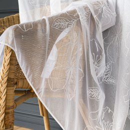 Firanka haftowana ze wzorem po całości z ołowianką, wys. 300cm, kolor biały FHM309/OLO/001/000300/1