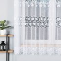 Firanka żakardowa ze wzorem pasowym, wys. 180cm, kolor biały 004164/000/001/000180/1
