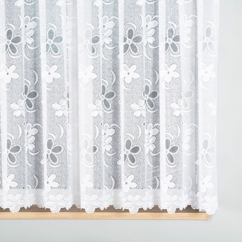 Firanka żakardowa ze wzorem po całości, wys. 160cm, kolor biały 049885/000/001/000160/1