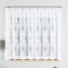 Firanka żakardowa ze wzorem po całości, wys. 160cm, kolor biały 049885/000/001/000160/1