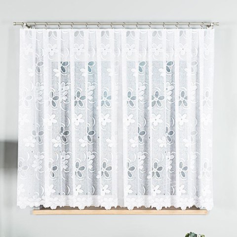 Firanka żakardowa ze wzorem po całości, wys. 160cm, kolor biały 049885/000/001/000160/1