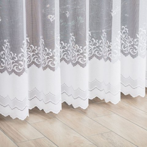 Firanka żakardowa ze wzorem po całości, wys. 250cm, kolor biały 023419/000/001/000250/1