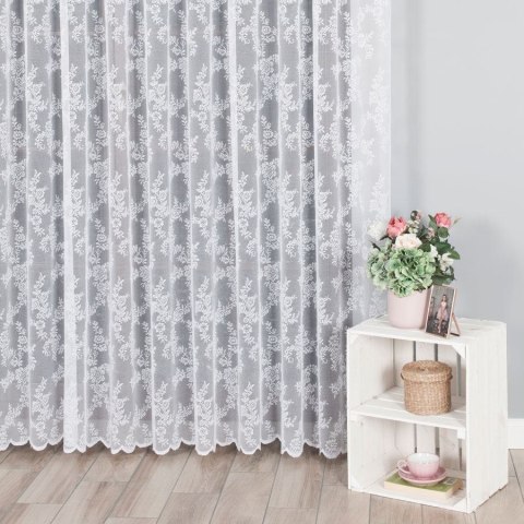 Firanka żakardowa ze wzorem po całości, wys. 250cm, kolor biały 090375/000/001/000250/1