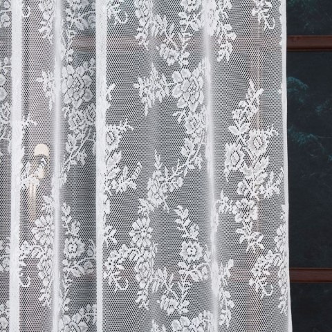 Firanka żakardowa ze wzorem po całości, wys. 250cm, kolor biały 090375/000/001/000250/1