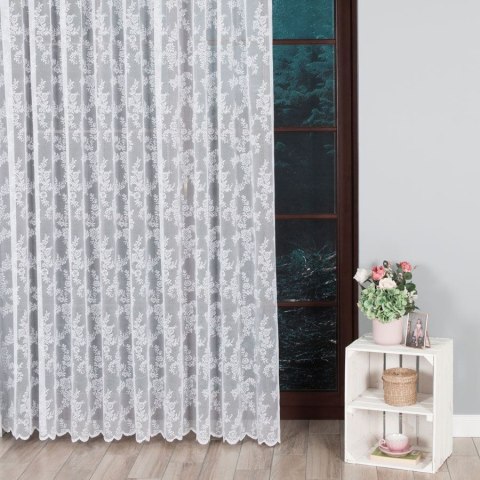 Firanka żakardowa ze wzorem po całości, wys. 250cm, kolor biały 090375/000/001/000250/1