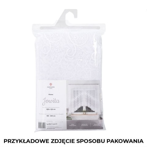 JOWITA Firanka żakardowa gotowa ze wzorem pasowym, 150x300 cm, kolor biały 018960/FBL/001/300150/1