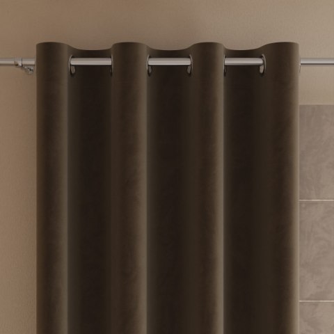 VELVI Zasłona gotowa na przelotkach, 250x140cm, kolor 002 brązowy VELVI0/ZGP/002/140250/1
