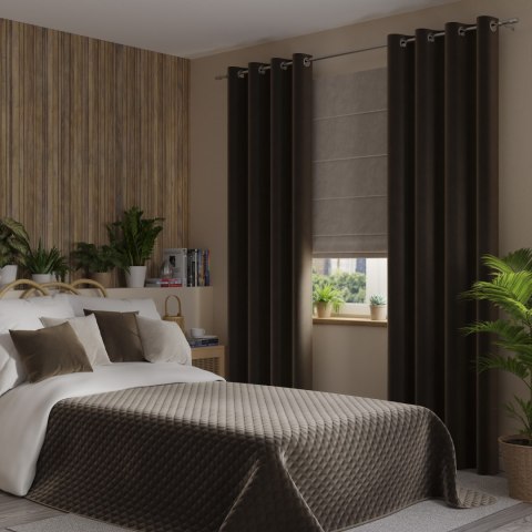 VELVI Zasłona gotowa na przelotkach, 250x140cm, kolor 002 brązowy VELVI0/ZGP/002/140250/1