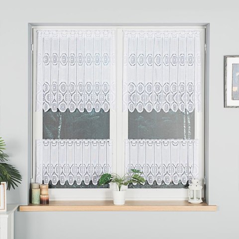 Zazdrostka żakardowa panelowa, wys. 40cm, kolor biały 018535/000/001/000040/1