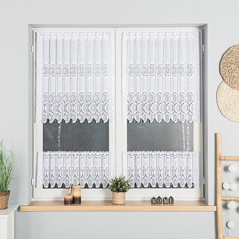 Zazdrostka żakardowa panelowa, wys. 80cm, kolor biały 018535/000/001/000080/1