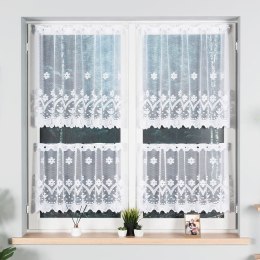 Zazdrostka żakardowa ze wzorem pasowym, wys. 70cm, kolor biały 004421/000/001/000070/1