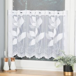 Zazdrostka żakardowa ze wzorem po całości, wys. 50cm, kolor biały 023083/000/001/000050/1