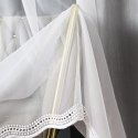 Firanka haftowana ze wzorem na samym dole, wys. 300cm, kolor biały 122846/768/001/000300/1