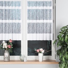 Firanka żakardowa ze wzorem pasowym, wys. 100cm, kolor biały 018352/000/001/000100/1