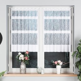 Firanka żakardowa ze wzorem pasowym, wys. 100cm, kolor biały 018352/000/001/000100/1