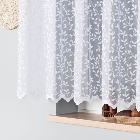 Firanka żakardowa ze wzorem po całości, wys. 150cm, kolor biały 023058/000/001/000150/1