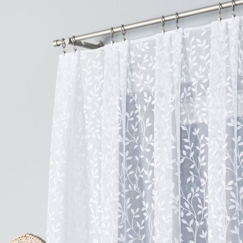 Firanka żakardowa ze wzorem po całości, wys. 150cm, kolor biały 023058/000/001/000150/1